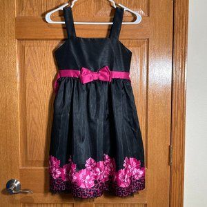 CHEROKEE Girl's 12 Floral Sleeveless Tank Dress Black Pink NWT NEW